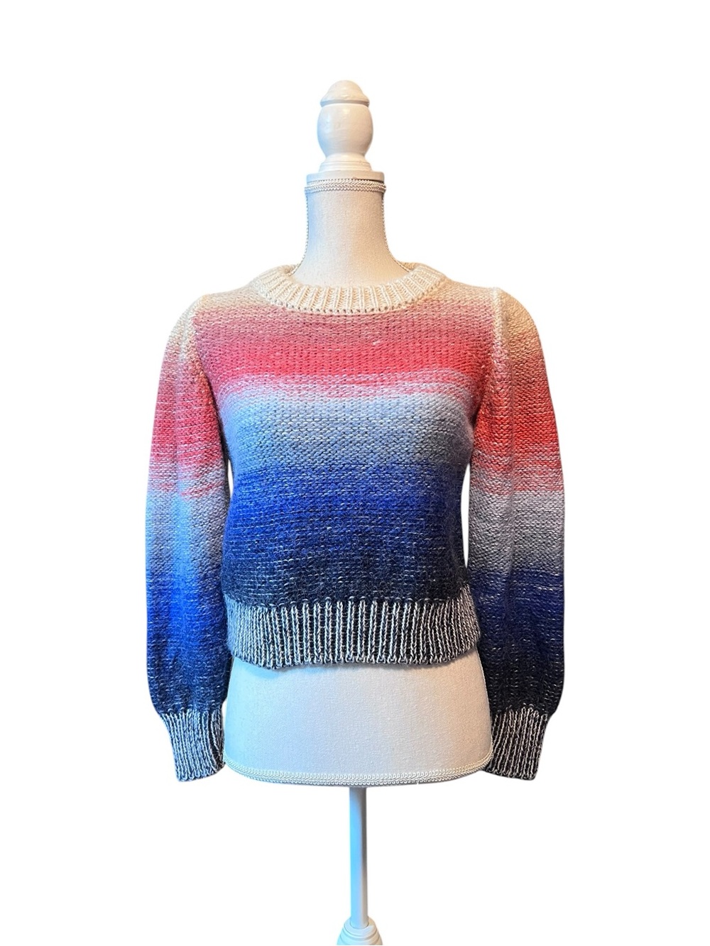 Eleven Six Women’s Crewneck Sweater in Coral and Blue